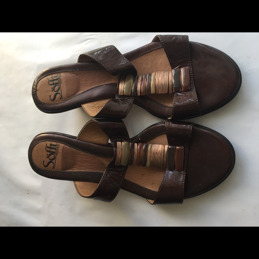 Women's Sofft Sandals Brown Leather